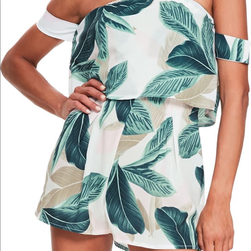 Nordstrom Misguided Print Off The Shoulder Romper